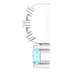 Sterling Silver Imitation Aquamarine & .01 CTW Natural Diamond Charm/Pendant