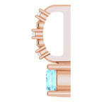 14K Rose Gold Imitation Aquamarine & .01 CTW Natural Diamond Charm/Pendant
