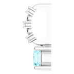 14K White Gold Imitation Blue Zircon & .01 CTW Natural Diamond Charm/Pendant