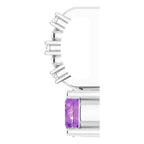 14K White Gold Imitation Amethyst & .01 CTW Natural Diamond Charm/Pendant