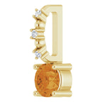 14K Yellow Gold Imitation Citrine & .01 CTW Natural Diamond Charm/Pendant