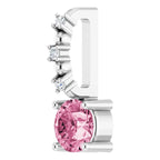 Sterling Silver Imitation Pink Tourmaline & .01 CTW Natural Diamond Charm/Pendant