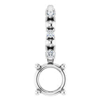 14K White Gold Round .01 CTW Natural Diamond Semi-Set Charm/Pendant