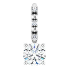 14K White Gold Imitation Diamond & .01 CTW Natural Diamond Charm/Pendant