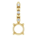 14K Yellow Gold Round .01 CTW Natural Diamond Semi-Set Charm/Pendant