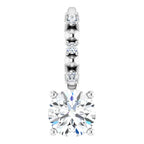 Sterling Silver Imitation Diamond & .01 CTW Natural Diamond Charm/Pendant