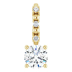 14K Yellow Gold Imitation Diamond & .01 CTW Natural Diamond Charm/Pendant