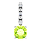 Sterling Silver Imitation Peridot & .01 CTW Natural Diamond Charm/Pendant