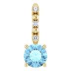 14K Yellow Gold Imitation Aquamarine & .01 CTW Natural Diamond Charm/Pendant