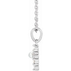 14K White Gold Cultured White Seed Pearl & .07 CTW Natural Diamond Cross 16-18" Necklace