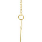 14K Yellow Gold .0075 CT Natural Diamond Youth Cross 15" Necklace