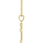 14K Yellow Gold .07 CTW Natural Diamond Cross 16-18" Necklace