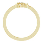 14K Yellow Gold .015 CT Diamond Flower Ring