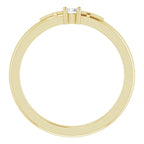 14K Yellow Gold .06 CT Natural Diamond Cross Promise Ring