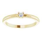 14K Yellow Gold .06 CT Natural Diamond Cross Promise Ring