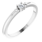 14K White Gold .06 CT Natural Diamond Cross Promise Ring