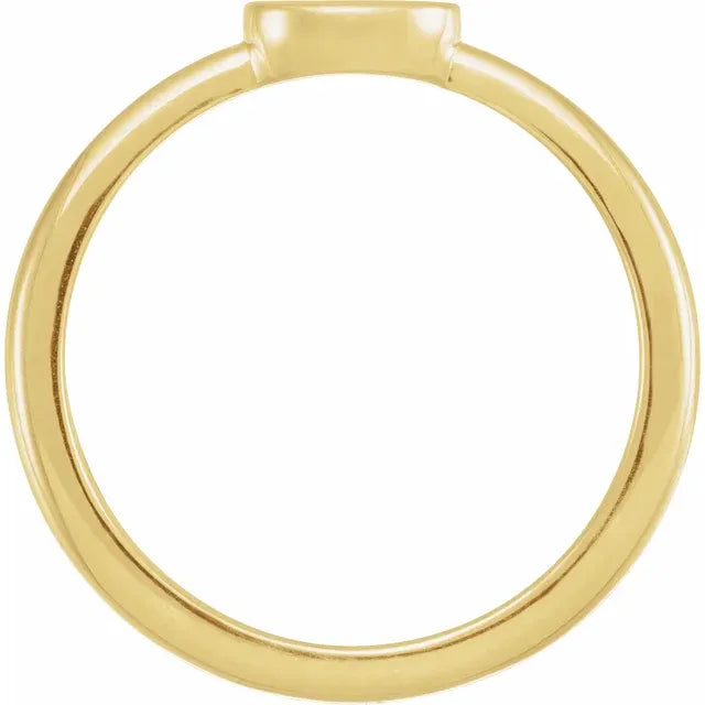 14K Yellow Gold Oval Engravable Ring