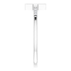 Sterling Silver .025 CTW Diamond Stackable Sideways Cross Ring