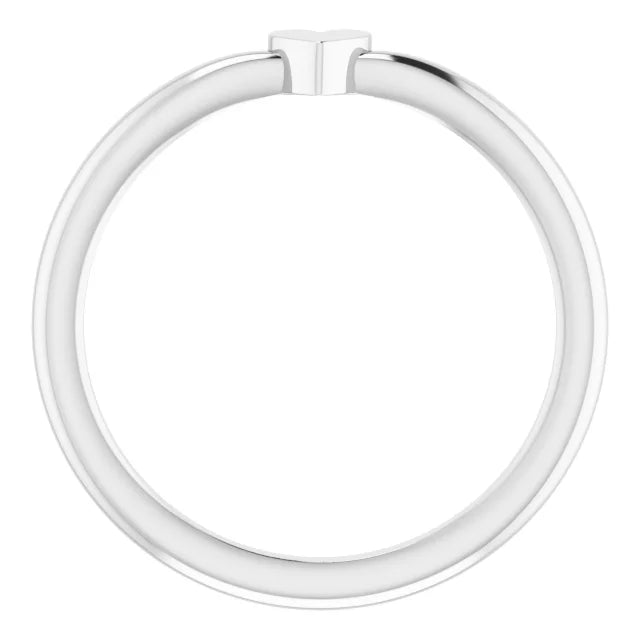 14K White Gold 1-Heart Family Engravable Ring
