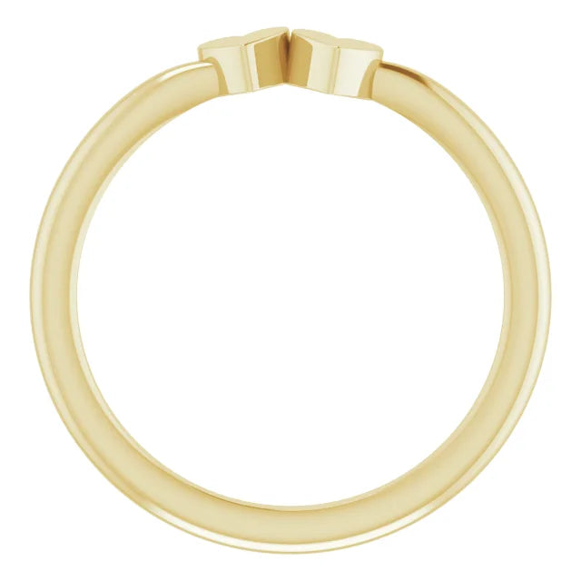 14K Yellow Gold 2-Heart Family Engravable Ring