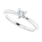 Sterling Silver Natural White Sapphire Heart Solitaire Ring