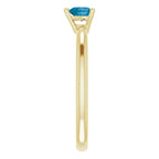 14K Yellow Gold Natural London Blue Topaz Heart Solitaire Ring