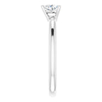 Sterling Silver Natural White Sapphire Heart Solitaire Ring