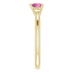 14K Yellow Gold Natural Pink Tourmaline Solitaire Ring