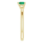 14K Yellow Gold Lab-Grown Emerald Solitaire Ring