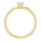 14K Yellow Gold Natural White Sapphire Heart Solitaire Ring