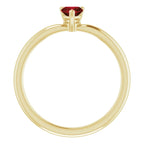 14K Yellow Gold Natural Mozambique Garnet Heart Solitaire Ring