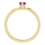 14K Yellow Gold Natural Pink Tourmaline Solitaire Ring