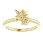 14K Yellow Gold Youth Unicorn Ring