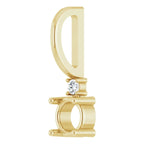 14K Yellow Gold Round .015 CT Natural Diamond Semi-Set Charm/Pendant