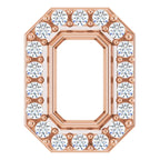 14K Rose Gold Emerald .08 CTW Natural Diamond Semi-Set Halo-Style Pendant