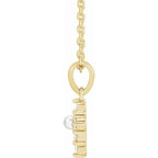 14K Yellow Gold Cultured White Seed Pearl & .07 CTW Natural Diamond Cross 16-18" Necklace