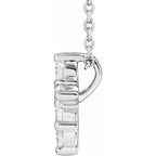 14K White Gold 1/4 CTW Lab-Grown Diamond Cross 18" Necklace
