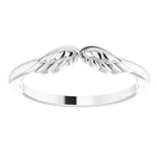 14K White Gold Stackable Angel Wings Ring