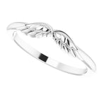 14K White Gold Stackable Angel Wings Ring