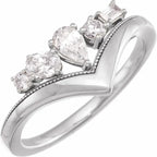 14K White Gold 1/2 CTW Lab-Grown Diamond V Ring