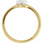 14K Yellow Gold Cultured Freshwater Pearl Cluster Ring