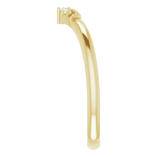 14K Yellow Gold .02 CT Natural Diamond Matching Band