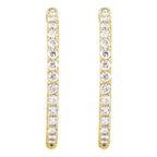 14K Yellow Gold 2 CTW Natural Diamond Inside-Outside Hinged Hoop Earrings