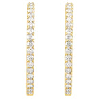14K Yellow Gold 3 CTW Natural Diamond Inside-Outside Hinged Hoop Earrings