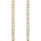 14K Yellow Gold 5 CTW Natural Diamond Inside-Outside Hinged Hoop Earrings