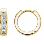 14K Yellow Gold 9/10 CTW Natural Diamond Hoop Earrings