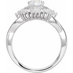 14K White Gold 6.25-6.5 mm Round 5/8 CTW Diamond Semi-Set Engagement Ring