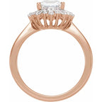 14K Rose Gold 5.7x5.7 mm Square 5/8 CTW Diamond Semi-Set Halo-Style Engagement Ring