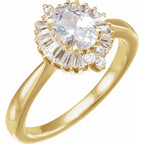 14K Yellow Gold 7x5 mm Oval 5/8 CTW Natural Diamond Semi-Set Halo-Style Engagement Ring