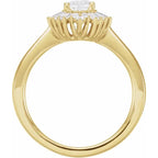 14K Yellow Gold 7x5 mm Oval 5/8 CTW Natural Diamond Semi-Set Halo-Style Engagement Ring